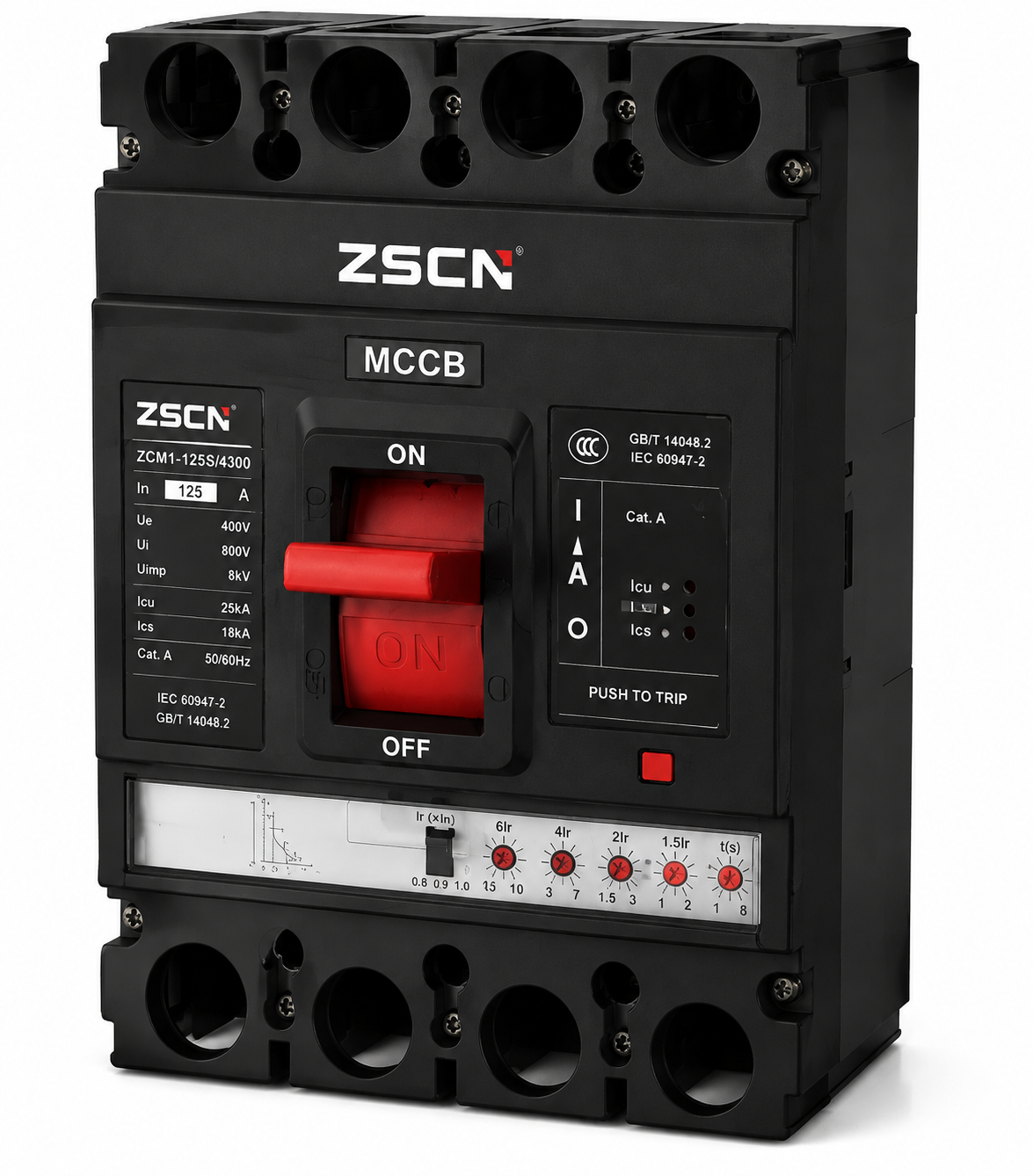 ZSCN ZCM1-125S 125A 4P Molded Case Circuit Breaker (MCCB)