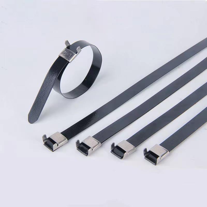 Quality Stainless Steel Self-Locking Cable Ties 4.6*350mm L-Type 304# Powder-Coated Industrial & Electrical Use