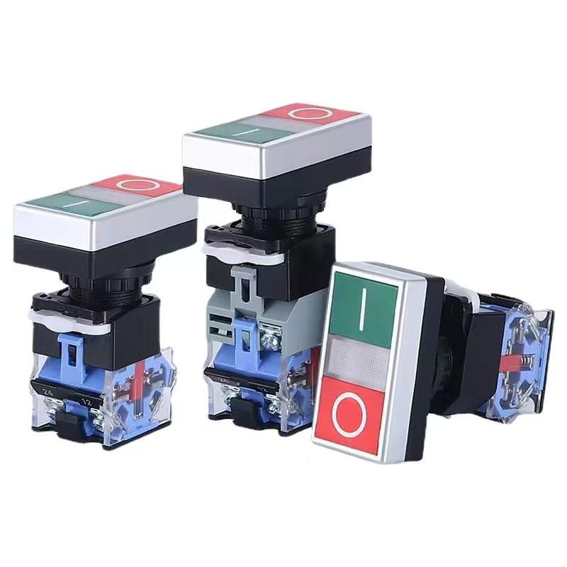 Double-headed Double-button Switch Without Light 22mm Self-resetting Push Button Switches