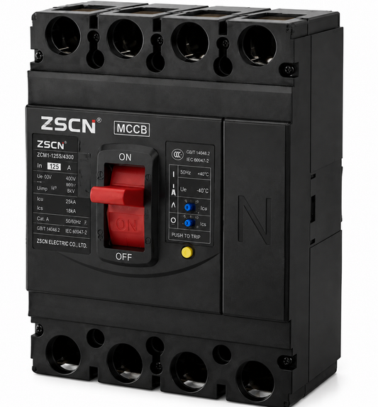 ZSCN ZCM1-125S 125A 4P Molded Case Circuit Breaker (MCCB)