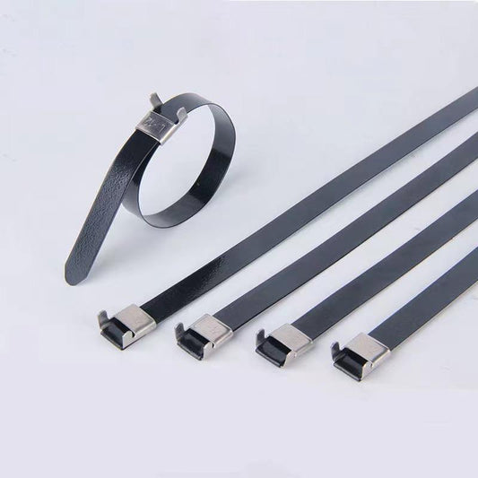 Quality Stainless Steel Self-Locking Cable Ties 4.6*350mm L-Type 304# Powder-Coated Industrial & Electrical Use