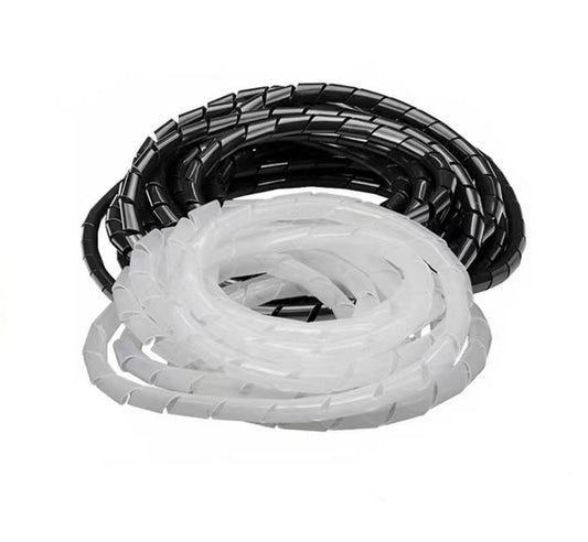 Spiral Wire Wrapping Cable Protection PE Cable Sleeves Black White Nylon Material 30mm Diameter Spiral Wrapping Bands