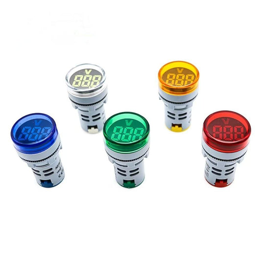 Mini Digital Current and Voltage Meter with Signal Indicator Light Plastic Design for 220V