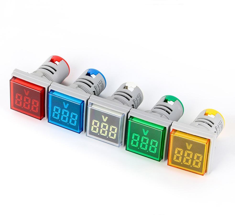 220Volt Square Voltage Indicator Light LED Indicator Light with Voltage Reading