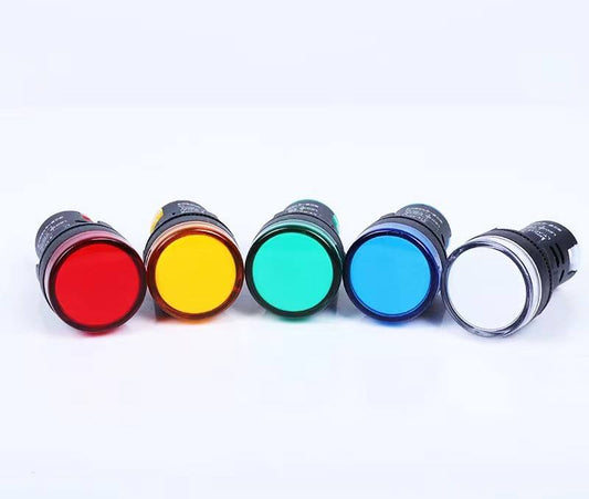 Industrial 24V DC LED Pilot Lamp AC220V/380V Switchboard Indicator Light Electrical Signal Indicator Light Size